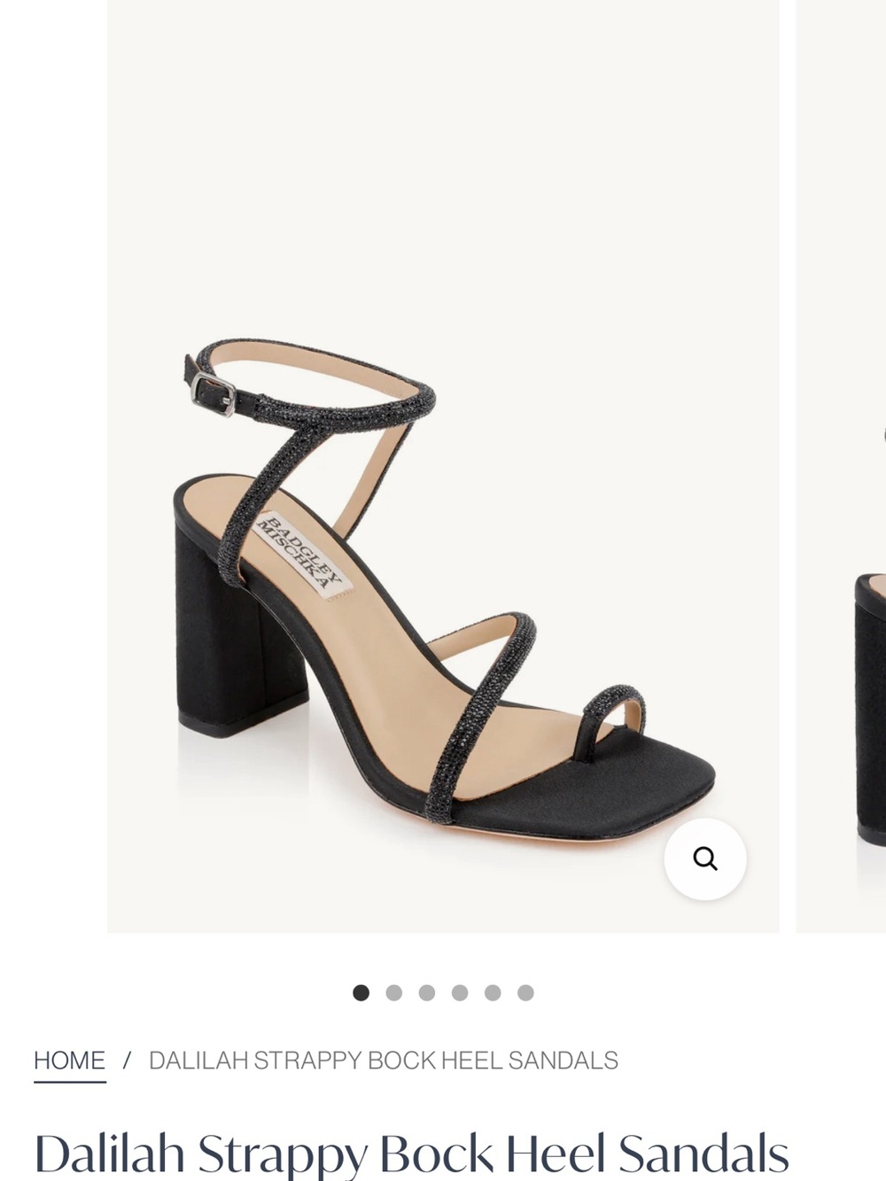 Badgley Mischka Black Strappy Block Heel Sandals
